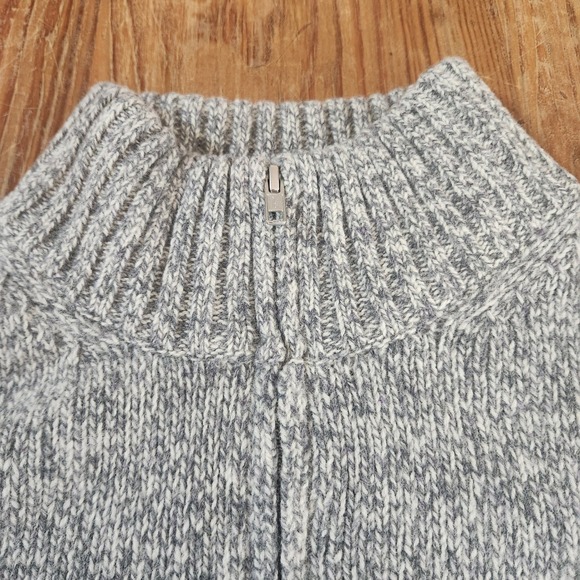 Peter James Pure New Shetland Wool Gray Heather 1/4 Zip Mock Neck‎ Sweater XXL - Picture 4 of 13